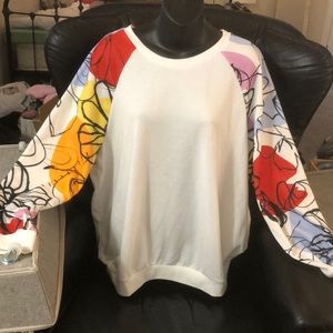 Shein Curve 2XL cream with abstract flowers